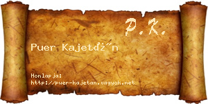 Puer Kajetán névjegykártya